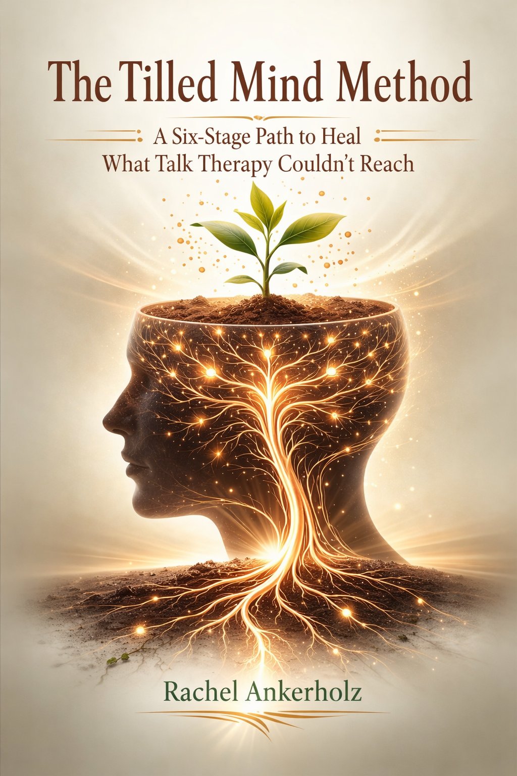 The Tilled Mind Method book cover — a profile silhouette with neural roots and a seedling growing from tilled soil